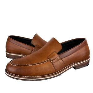Men's Helm The Wilson Teak Premium Genuine Leather Classic Loafers (Sz 12)